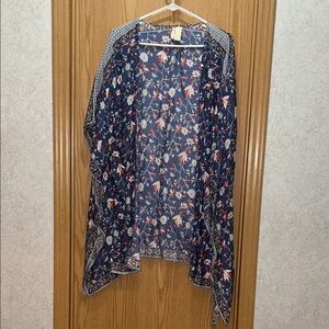 Japna Floral Kimono in Blue and Red